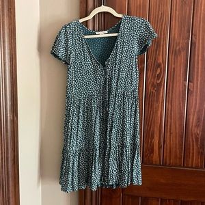 American Eagle Green Floral Dress